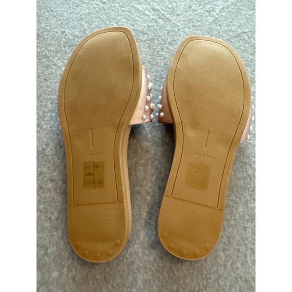 NWOT Dolce Vita Gabi Pearl Slides - size 6.5 - Picture 4 of 7